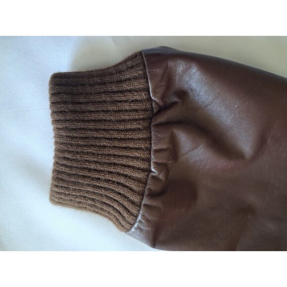 1980's American Express Leather Flight Jacket Men’s Size 40 Full Zip Dark Brown - Picture 15 of 16